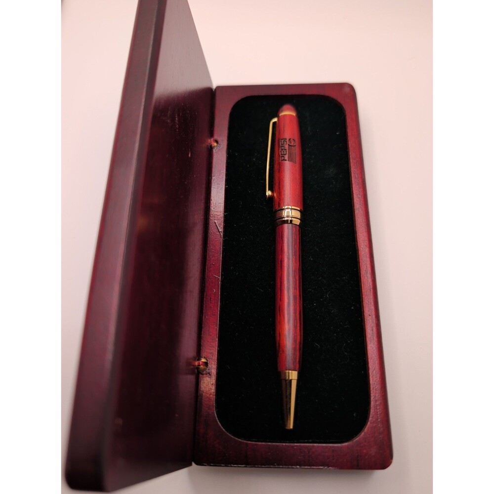 Vintage Pepsi Wooden Pen With Case Rare 1980’s-1990’s Collectible